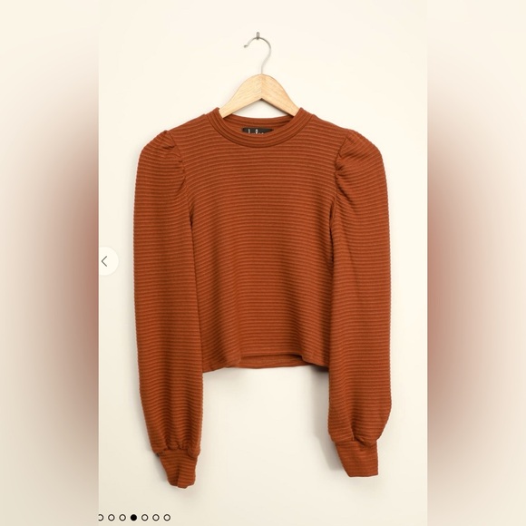 Like New! Lulu’s Ribbed Balloon Sleeve Sweater Top- Small - Picture 4 of 7